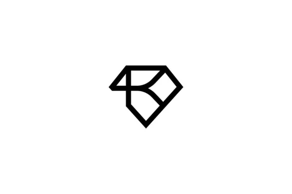 Enkel Och Elegant Bokstav Diamond Logo Design — Stock vektor