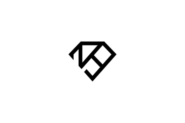Elegant Bokstav Diamond Logo Design — Stock vektor