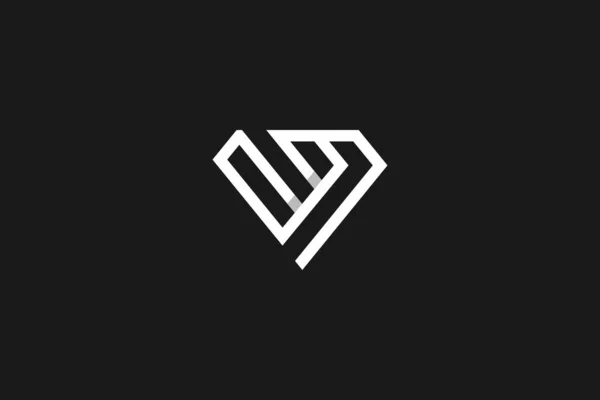 Abstrato Carta Diamante Logo Design — Vetor de Stock