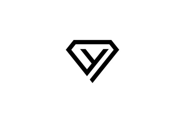 Carta Mínima Diamond Logo Design —  Vetores de Stock