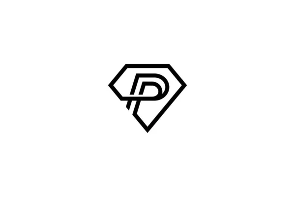 Επιστολή Diamond Λογότυπο Σχεδιασμός Διάνυσμα — Διανυσματικό Αρχείο