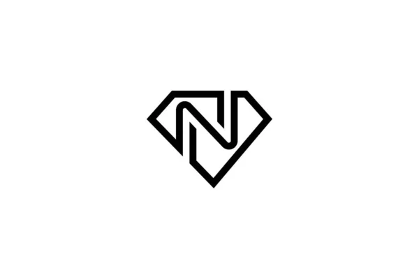 Egyszerű Levél Diamond Logo Design — Stock Vector