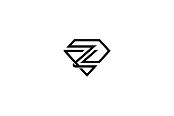 Abstract Letter Diamond Logo Design — Stock Vector