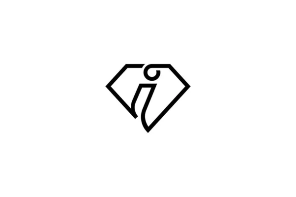 Minimális Levél Diamond Logo Design — Stock Vector