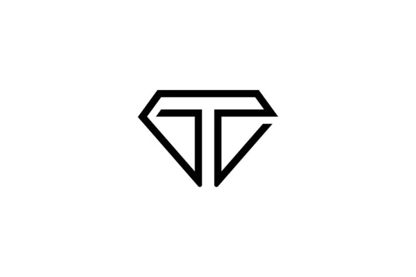 摘要字母T钻石标志设计 — 图库矢量图片