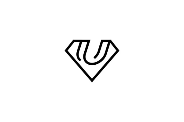 Eenvoudig Elegant Letter Diamond Logo Design — Stockvector