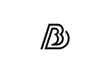 Harf BD veya DB Logo Tasarım Vektörü 