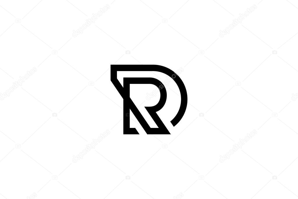Letter RD or DR Logo Design Vector