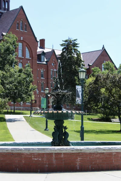 University Vermont Főiskolai Campus Szökőkút — Stock Fotó