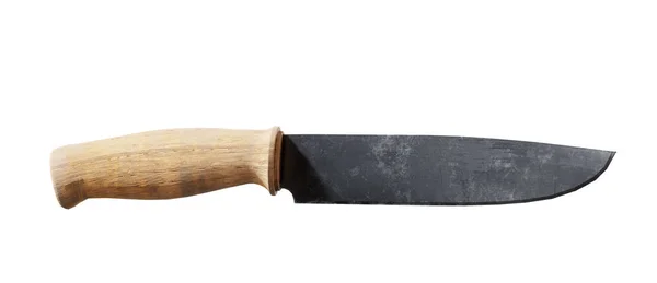 白い背景にステンレス製のナイフ 3Dレンダリング — ストック写真