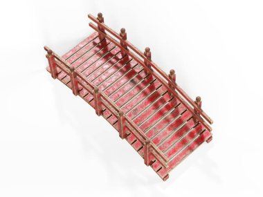 Bahçe köprüsü - beyaz üzerine 3D görüntüleme