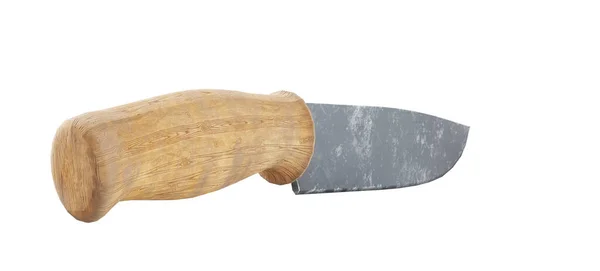 白い背景にステンレス製のナイフ 3Dレンダリング — ストック写真