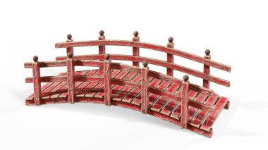 Bahçe köprüsü - beyaz üzerine 3D görüntüleme