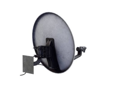 Beyaz 3D görüntüleme üzerinde izole uydu anteni