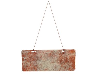 Metalik tabela zinciri üzerinde asılı. 3D render 