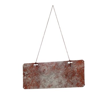 Metalik tabela zinciri üzerinde asılı. 3D render