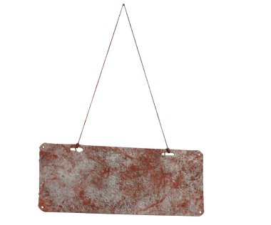 Metalik tabela zinciri üzerinde asılı. 3D render