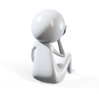 3D depresif kişi çizimi