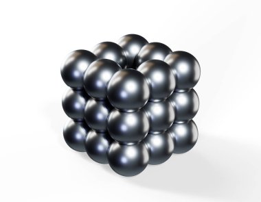 Top beyaz küreler soyut 3d render