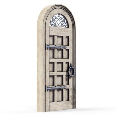 Beyaz arka plan üzerinde izole kapı. 3D render.