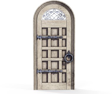 Beyaz arka plan üzerinde izole kapı. 3D render.
