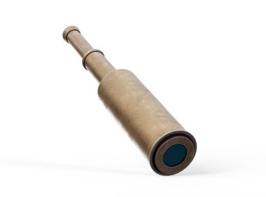 Lookout Telescope, sightseeing binoculars on white