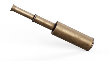 Lookout Telescope, sightseeing binoculars on white