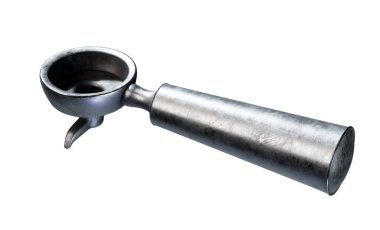 Coffee machine holder with ground roasted beans 3d render