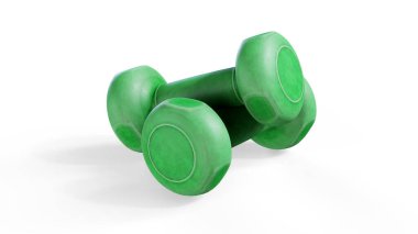 kettlebell beyaz üzerinde 3D render