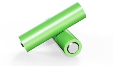 Genel lityum-iyon piller - beyaz - 3d render izole 