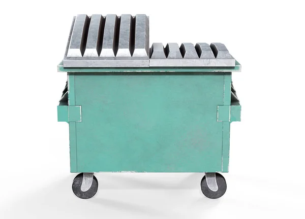 环保回收垃圾桶3D渲染 — 图库照片