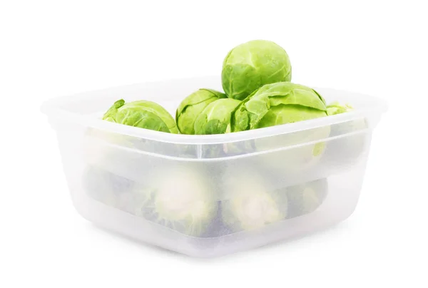 Miniature Cabbages Brussels Sprout Isolated White Background — Fotografia de Stock