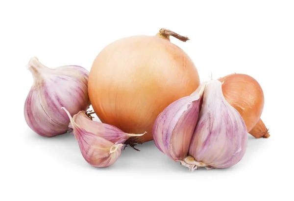 Onioni Isolate Con Percorso Ritaglio — Foto Stock