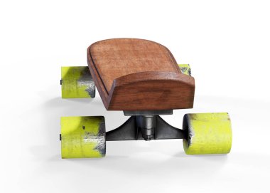 Kaykay beyaz mockup 3d render izole