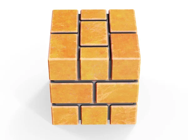 Prostorové Vykreslování Oharek Bloků Izolovaných Bílém Pozadí — Stock fotografie