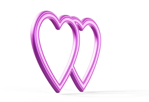 Srdce Červeného Neonového Valentýna Vykreslování — Stock fotografie