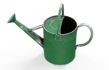 Yeşil sulama kutusu, beyaz üzerine 3D yorumlama