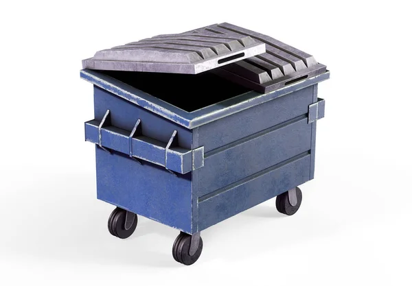 Lata Lixo Reciclagem Verde Renderização — Fotografia de Stock