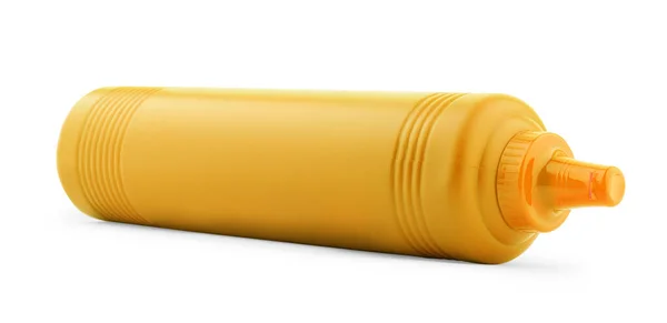 Mustard Bottle Lying Mustard Sauce — Stock Photo, Image