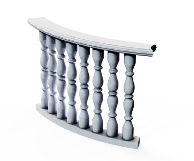 Eski giriş sütunları yakın çekim ile. 3D çizim.