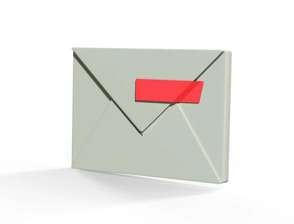 Ikona Pošty Otevřena Obálka Vykreslení Izolované Bílém Pozadí — Stock fotografie