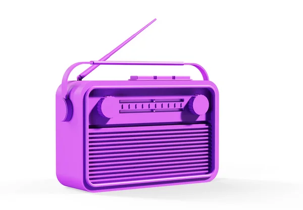 Różowy Vintage Radio Ilustracja Renderowanie — Zdjęcie stockowe