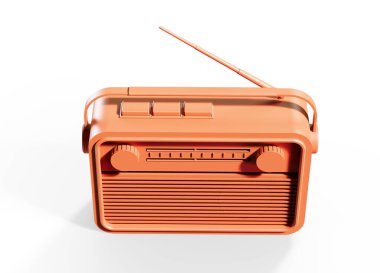 Pembe Vintage Radyo, 3d illüstrasyon, 3d render