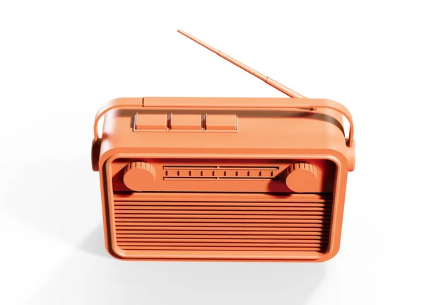 Ροζ Vintage Radio Εικόνα Απόδοση — Φωτογραφία Αρχείου