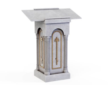 Beyaz arka plan üzerinde sunu Kaide 3d render izole beyaz levha ile kaplı podyum