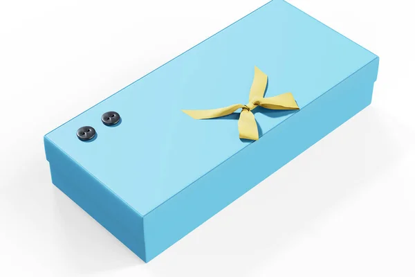 Prázdný Papír Box Vykreslení Obdélníku Dárkový Box Maketa — Stock fotografie