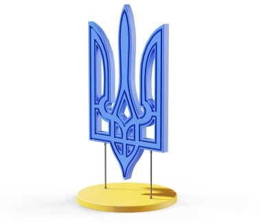 Ukrayna 'nın ulusal amblemini destekliyorum. Çiçeklerle boyanmış