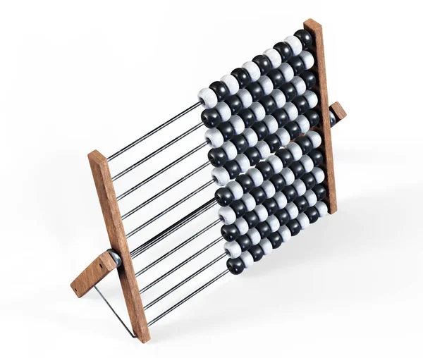 Rendering Illustration Ancient Suanpan Chinese Abacus Metal Rods Unions Wooden — Stock Photo, Image