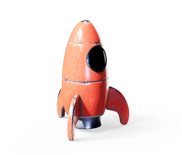 Old School Style Rocket Isolated White Rendering — Stock Photo, Image