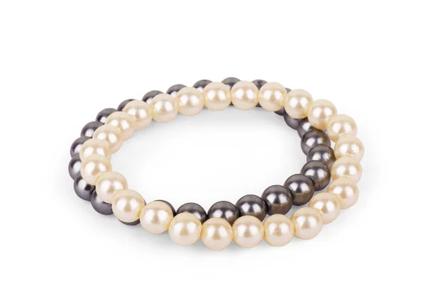 Girlande Aus Perlen Die Eine Form Auf Weißem Grund Bilden — Stockfoto